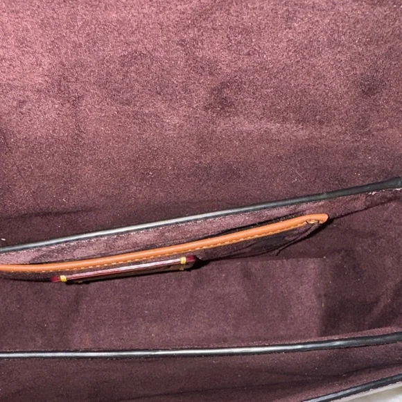 Coach Maroon Croc-Embossed Crossbody Bag - Picture 5 of 12